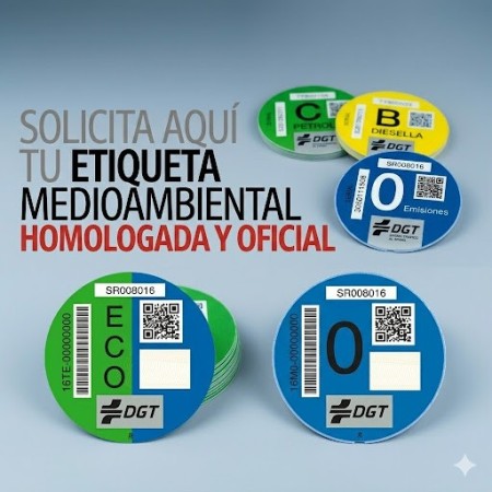 Etiqueta DGT Homologada Online | Distintivo Ambiental Oficial ZBE