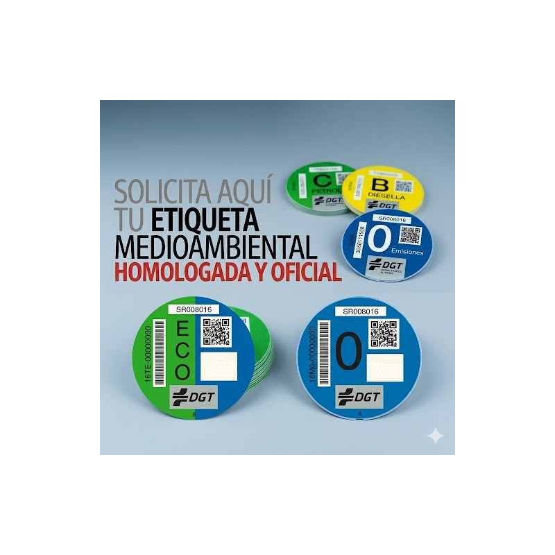 Etiqueta DGT Homologada Online | Distintivo Ambiental Oficial ZBE
